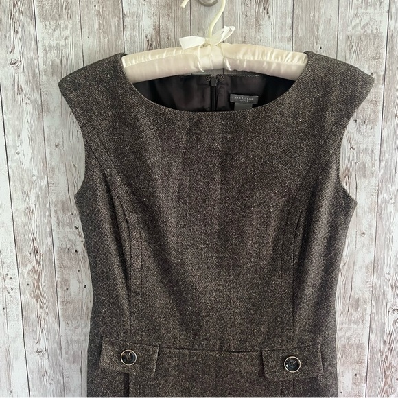 Ann Taylor Dark Brown Tweed Dress 2P - Picture 3 of 4